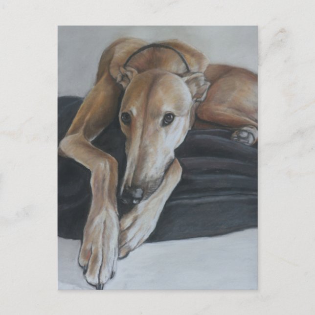 Postal de arte canino de Greyhound (Anverso)