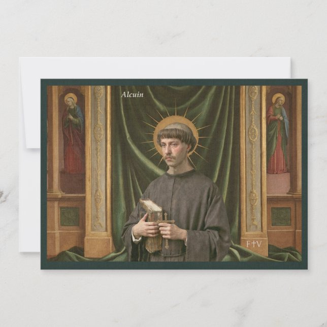 Postal de arte católico | Saint Alcuin (Anverso)
