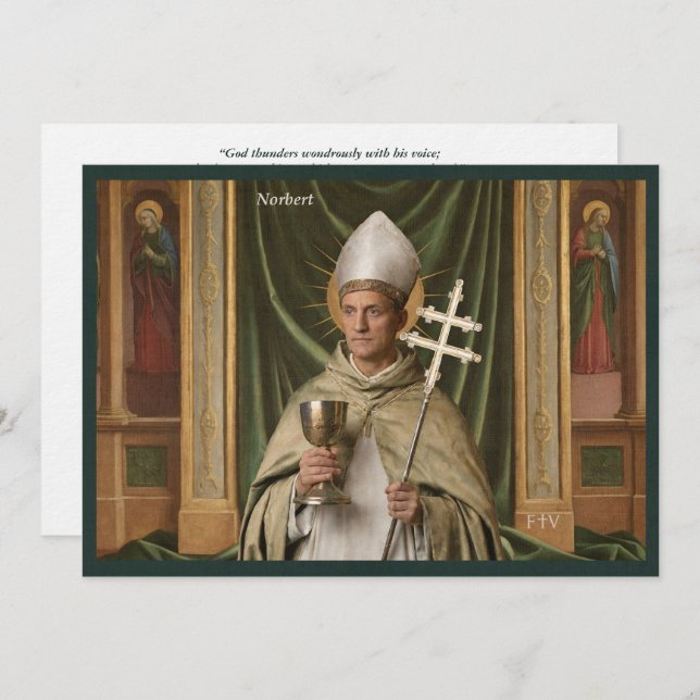 Postal de arte católico | Saint Norbert (Anverso / Reverso)