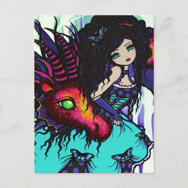 Postal de arte Chica de hielo mariposa de Winagon (Anverso)