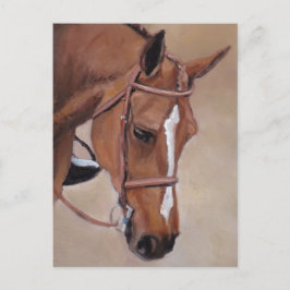 Postal de arte de animales de caballo de la bahía