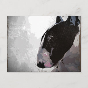 Postal de arte de Bull Terrier en inglés
