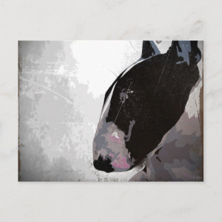 Postal de arte de Bull Terrier en inglés