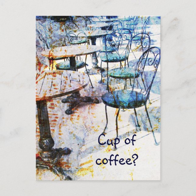 postal de arte de café vintage (Anverso)
