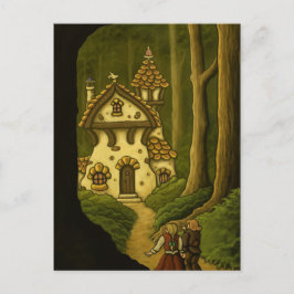 Postal de arte de cuento de hadas de Hansel y Gret