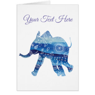 Postal de arte de elefante de Mandala