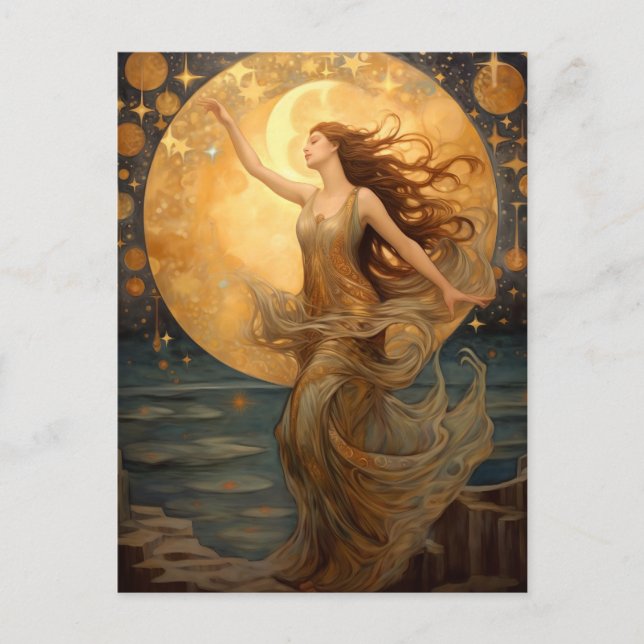 Postal de arte de fantasía de Chica universal (Anverso)