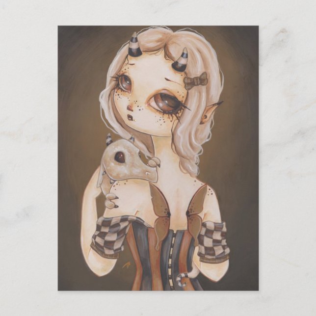 Postal de arte de fantasía de hadas góticas de Dra (Anverso)