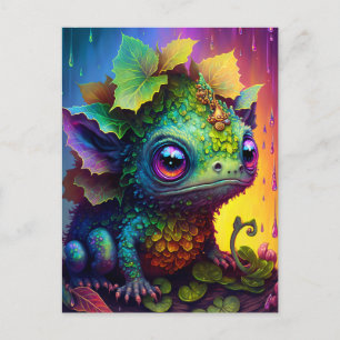 Postal de arte de fantasía de monstruo de la rana