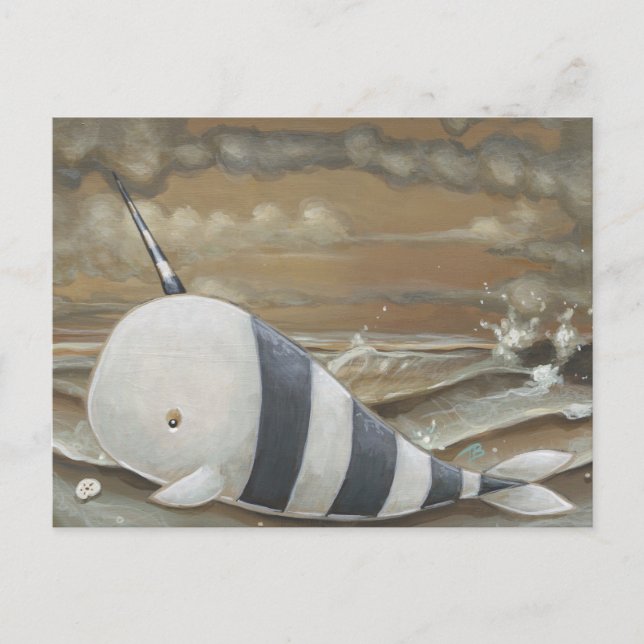 Postal de arte de fantasía de Narwhal (Anverso)