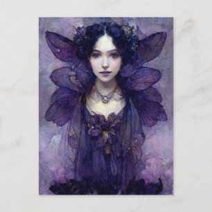 Postal de arte de fantasía gótica morada