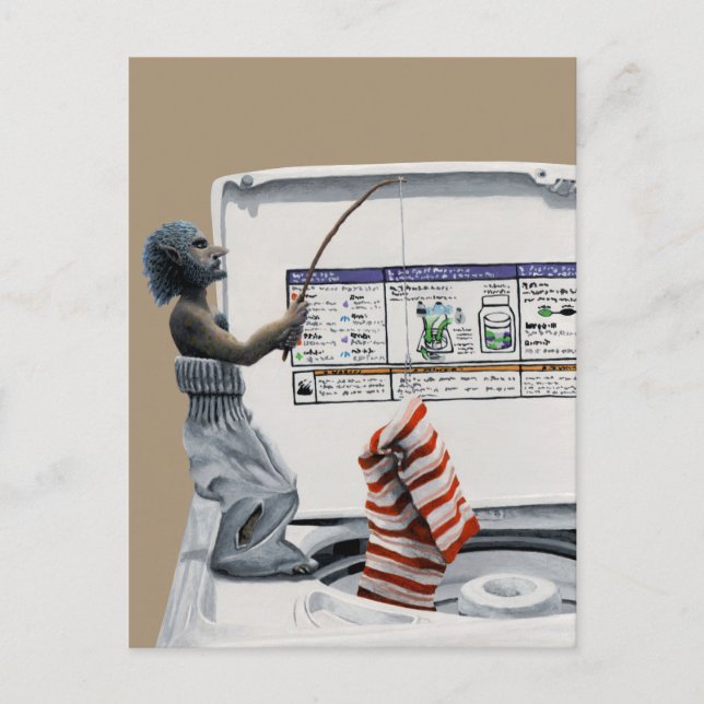 Postal de arte de fantasía para pescadores crimina (Anverso)