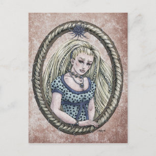 Postal de arte de fantasía "Rapunzel" de cuento de