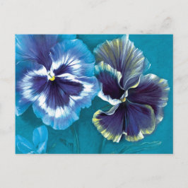 Postal de arte de flores azules de los pantanos