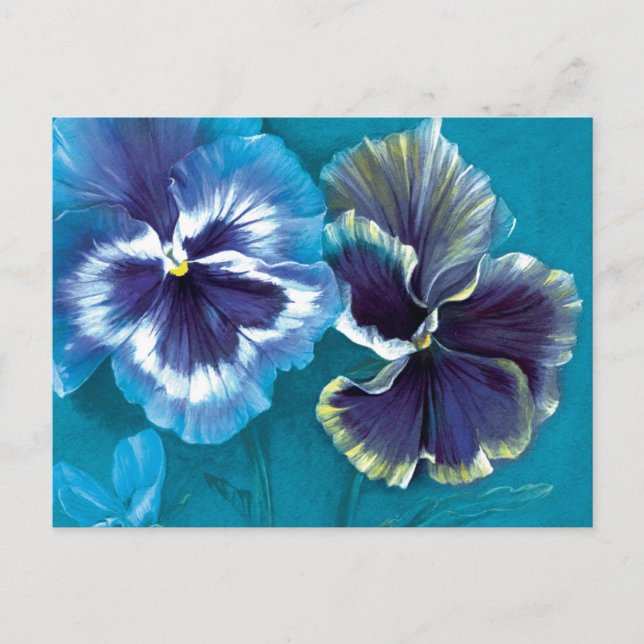 Postal de arte de flores azules de los pantanos (Anverso)