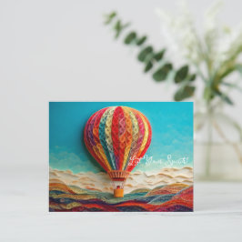 Postal de arte de globo aerostático candente