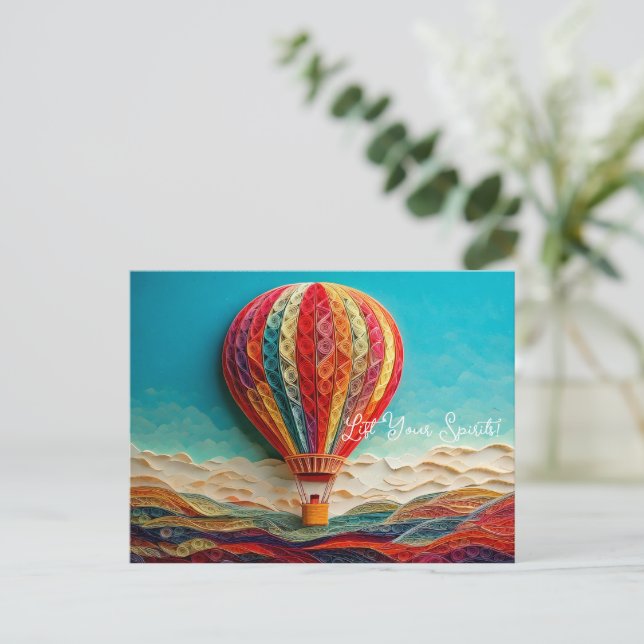 Postal de arte de globo aerostático candente (Anverso de pie)