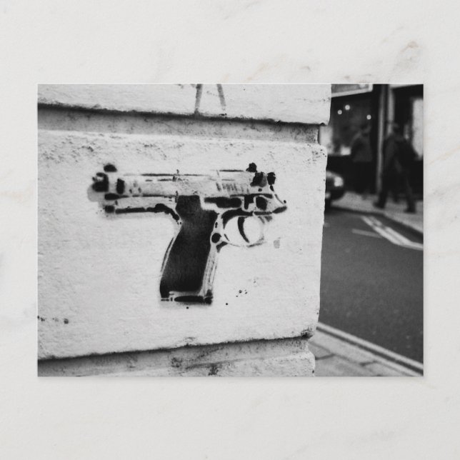 postal de arte de graffiti con arma de retroceso (Anverso)