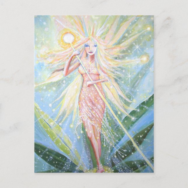 Postal de arte de hadas - "Crystal Lights Fairy" (Anverso)