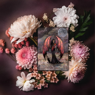 Postal de Arte de Hadas de Fantasía Gótica Otoñal