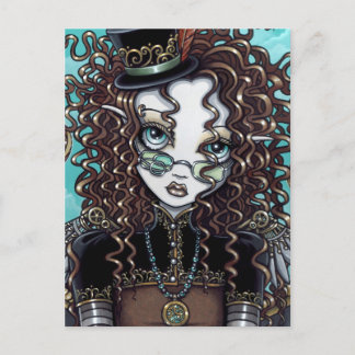 Postal de arte de hadas de Punk de vapor "Lucy"