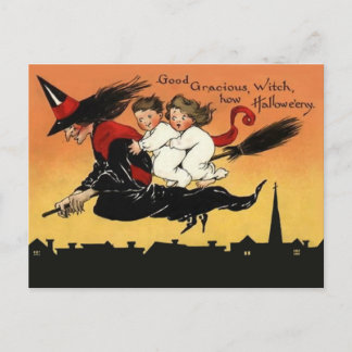 Postal de arte de Halloween de época