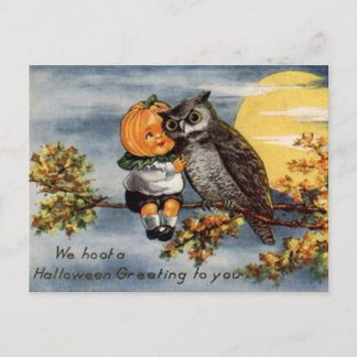Postal de arte de Halloween de época