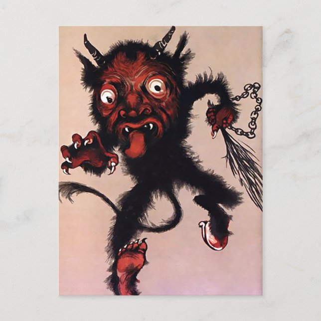 Postal de arte de Krampus vintage (Anverso)