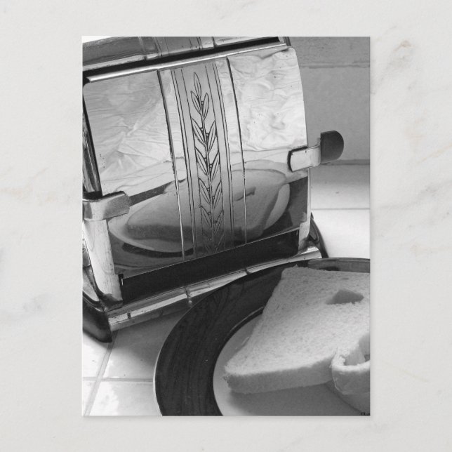 Postal de arte de la cocina de tostadora de época (Anverso)