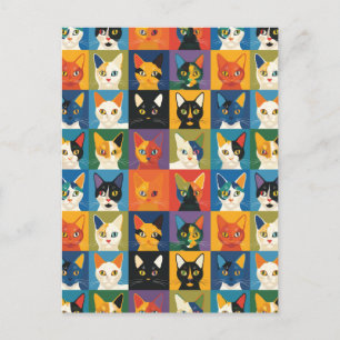Postal de arte de la colección de gatos de arte po