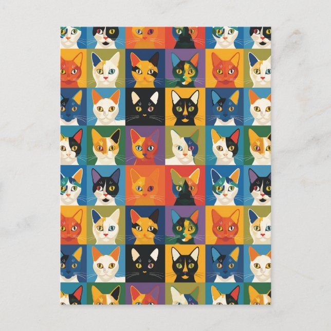 Postal de arte de la colección de gatos de arte po (Anverso)