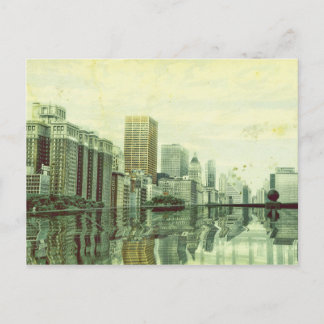 Postal de arte de la línea aérea de Chicago