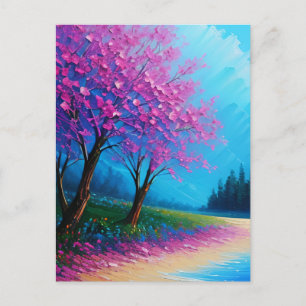 Postal de arte de la naturaleza colorida