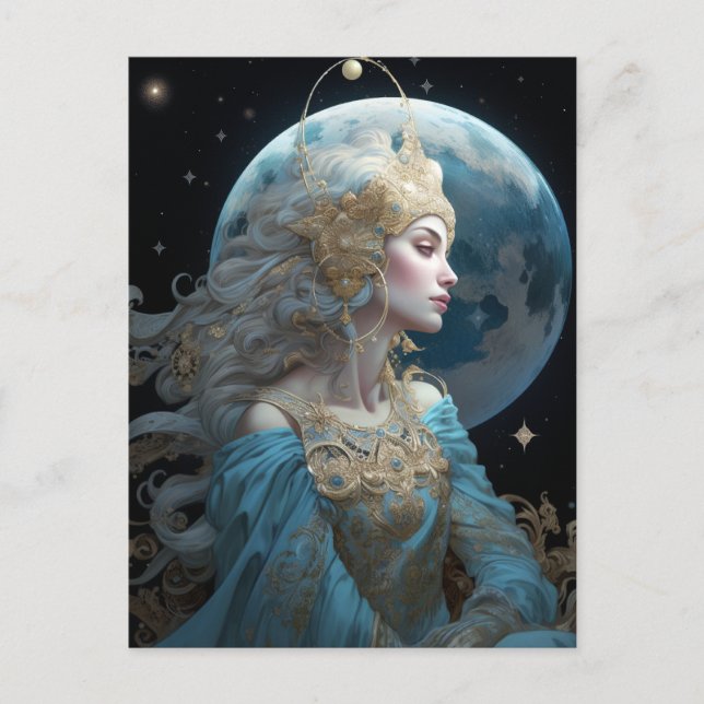 Postal de arte de la reina de la diosa de la luna (Anverso)