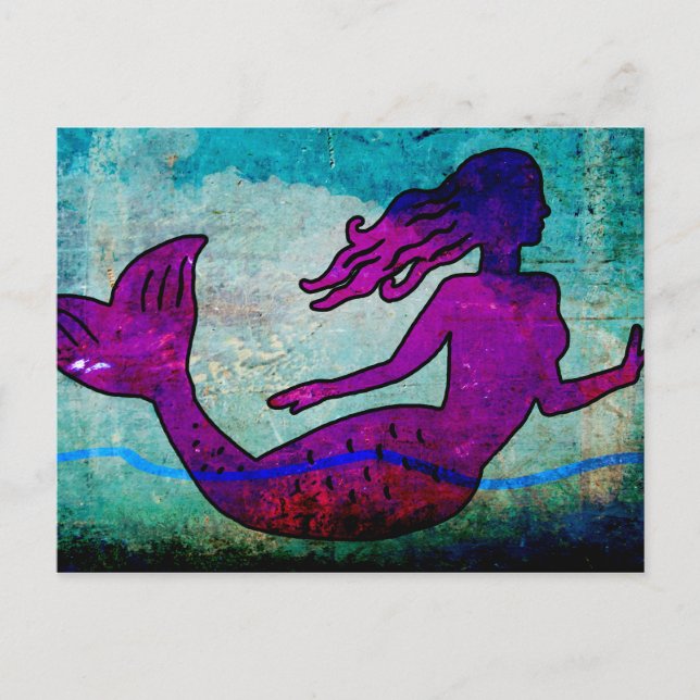 Postal de arte de la sirena (Anverso)
