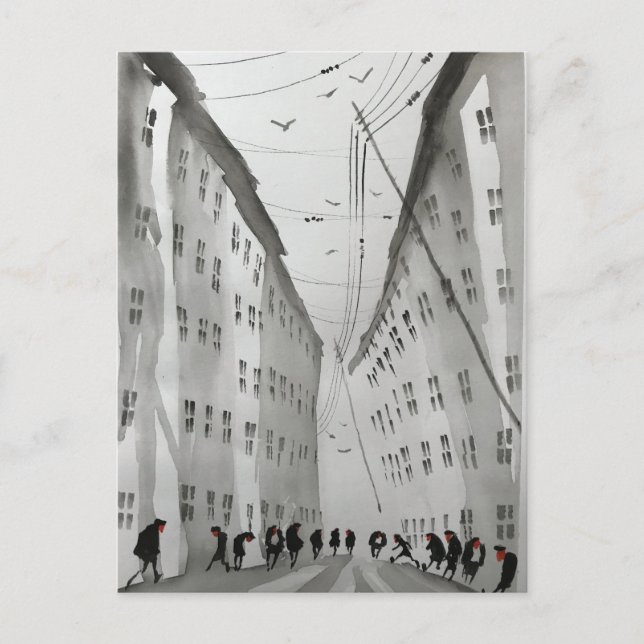 Postal de arte de los habitantes urbanos (Anverso)