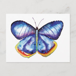 Postal de arte de mariposa de BlueWatercolor