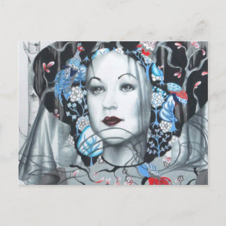 Postal de arte de pavo real