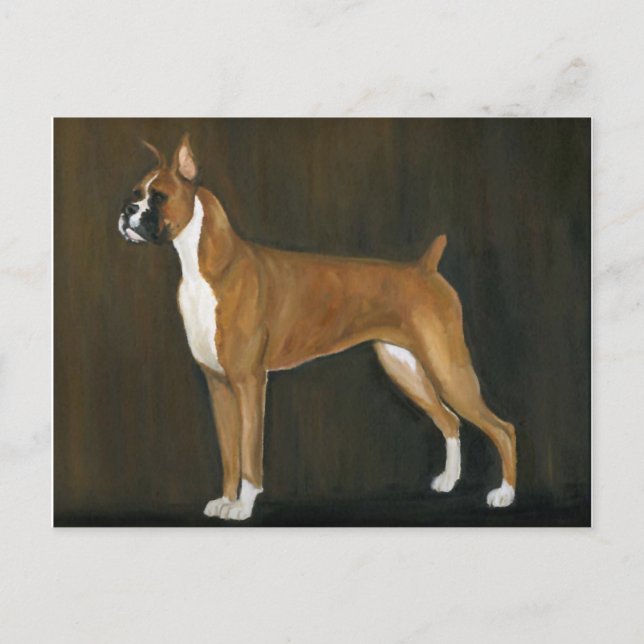 Postal de arte de perro de Boxer (Anverso)
