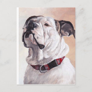Postal de arte de perro de bulldog