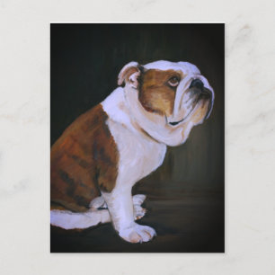 Postal de arte de perro de Bulldog inglés