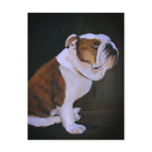 Postal de arte de perro de Bulldog inglés