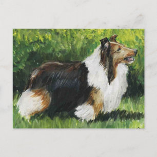 Postal de arte de perro de Shetland Sheepdog