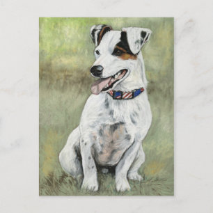 Postal de arte de perro Jack Russell Terrier