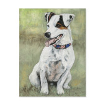 Postal de arte de perro Jack Russell Terrier