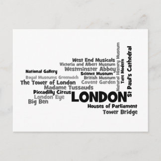Postal de arte de texto de Londres