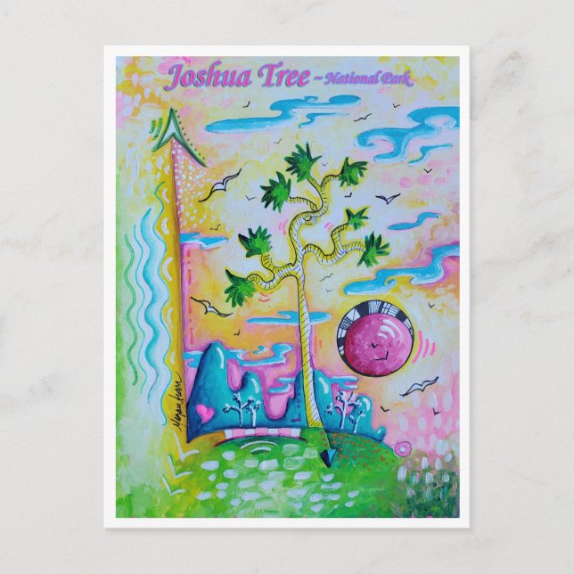 Postal de arte de viaje del parque nacional del ár (Anverso)