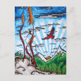 Postal de arte de viajes de Alaska, visita Alaska!