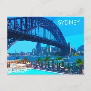 Postal de arte de viajes por el Vintage de Sydney
