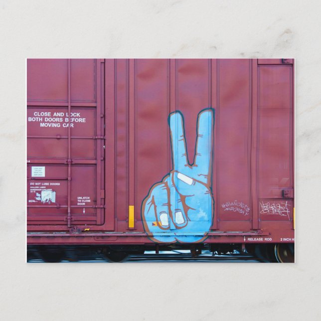 Postal de arte del Boxcar de Paz (Anverso)